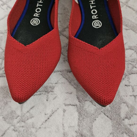 Rothy’s The Point Ballet Flats Women 9 Chili Red Slip-On Casual Textile Washable - Picture 3 of 7